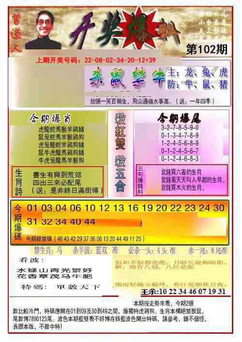 102期开奖爆料(新图推荐)[图]